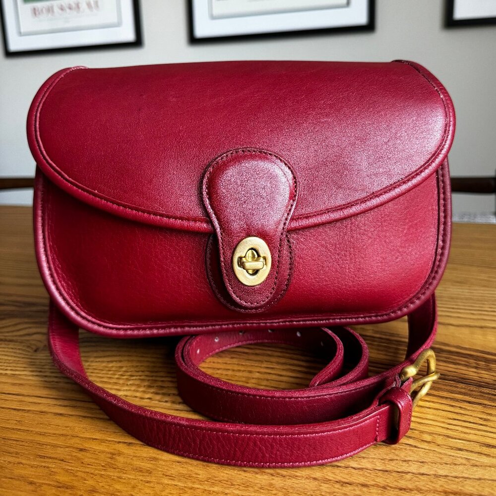 Vintage Coach 9954 Prairie Red Leather Crossbody Bag